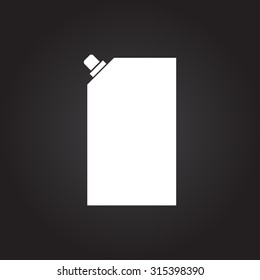 Vector flat white mayonnaise plastic package icon on dark background 