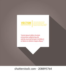 vector flat white paper speech bubble on grey background