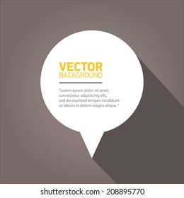 vector flat white paper speech bubble on grey background