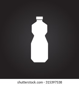 Vector flat white sunflower oil bottle template on dark background 