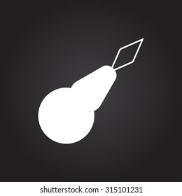 Vector flat white tailor needle threader icon on dark background 