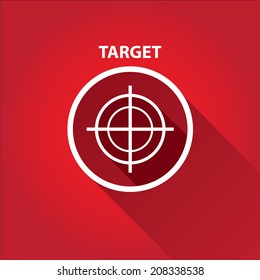 vector flat white target on red background. design element for web 