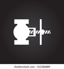 Vector flat white valve icon on dark background 