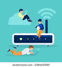  vector flat Wifi internet concept