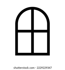 Vector flat window silhouette isolated on white background