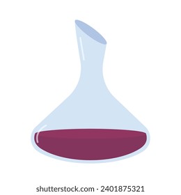 Vector flat wine decanter illustration
