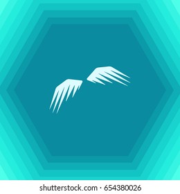 Vector flat wings icon on hexagonal background 