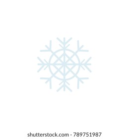 Vector flat winter, christmas new year holiday festive decoration symbol - silver snowflake icon. Isolated illustration on a white background.