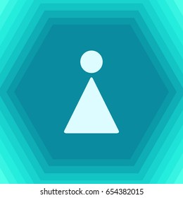 Vector flat woman icon on hexagonal background 