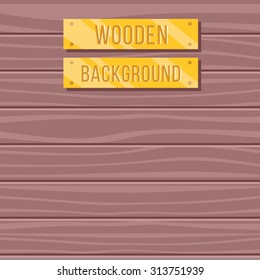 Vector flat wooden background, wood texture