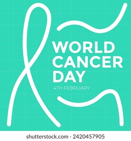 vector flat world cancer day illustration with doodle background