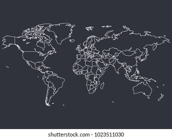 Vector flat world map illustration