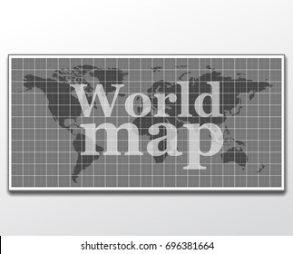 Vector flat world map with pacific ocean. Planet Earth background. All the continents of the world in one picture