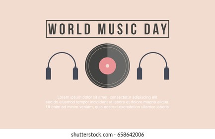Vector flat world music day background