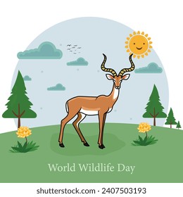  vector flat world wildlife day background