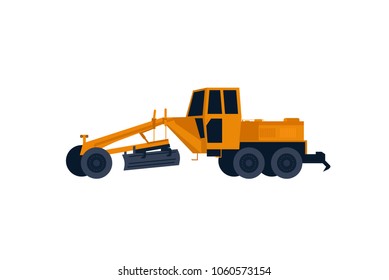 Vector flat yellow grader