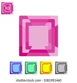Vector Flawless Asscher Diamond Cut Logo Icon Brand Shape Symbol Sign Graphics Corporate Identity Professional and Modern Business Company Design