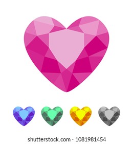 Vector Flawless Hearth Diamond Cut Logo Icon Brand Shape Symbol Sign Graphics Corporate Identity Professional and Modern Business Company Design