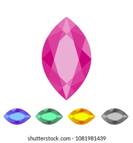 Vector Flawless Marquise Diamond Cut Logo Icon Brand Shape Symbol Sign Graphics Corporate Identity Professional and Modern Business Company Design