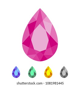 Vector Flawless Pear Teardrop Diamond Cut Logo Icon Brand Shape Symbol Sign Graphics Corporate Identity Professional and Modern Business Company Design