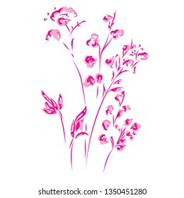 Vector Flax floral botanical flower. Wild spring leaf wildflower isolated. Isolated flax illustration element on white background.