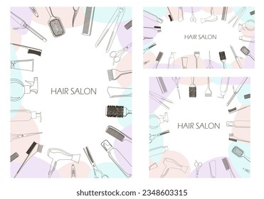 Vector flayer and business card for hair salon or hairdresser