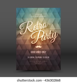 Vector flayer design template Retro Party