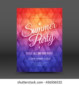 Vector flayer design template Summer Party