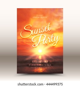 Vector flayer design template Sunset Party