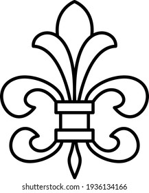 Vector Fleur de lis Outline Icon Design
