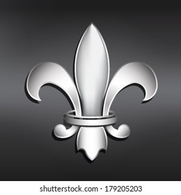 Vector Fleur de Lis. Silver style