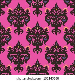 Vector  Fleur-de-lis Damask Seamless pattern heraldry