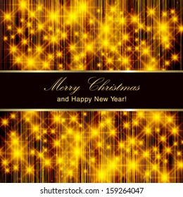 Vector flickering lights - Christmas invitation card. 