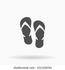Vector Flip Flops Beachwear Icon Illustration silhouette.