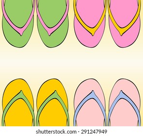 Vector Flip Flops. Illustration of beach sandals