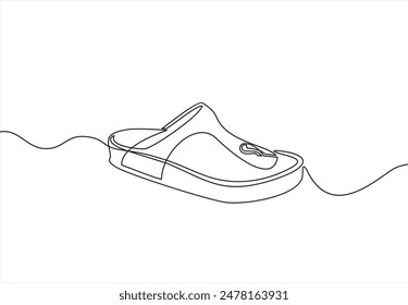 Vector flip-flops. One line style illustration