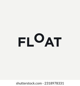 Vector float minimal text logo design