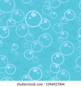 Vector floating blue bubbles seamless pattern texture background. Perfect for wallpaper, scrapbooking, invitations, or fabric