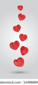 Ilustración del corazón de San Valentín flotante vectorial