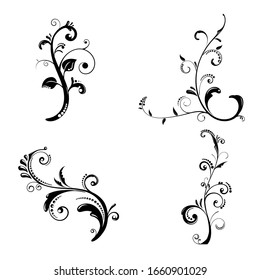 Vector flofal patterns isolated for design.