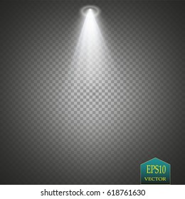 Vector floodlights with a glare. Scene. Light effects.
