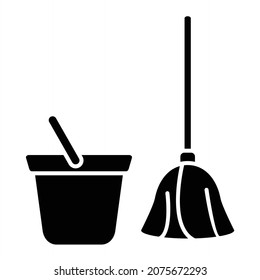 Vectorböden-Mop-Symbol-Design
