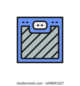 Vector floor scales flat color line icon.