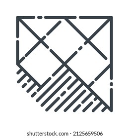 Vector floor tile line icon isolated on transparent background. Symbol of floor decoration.