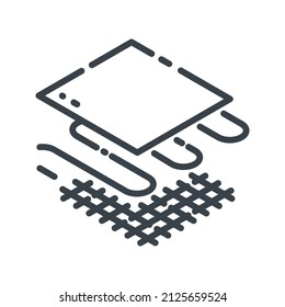 Vector floor tile line icon isolated on transparent background. Symbol of floor decoration.