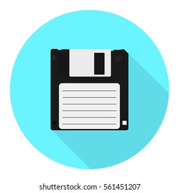 Vector floppy disk icon. Information carrier flat icon. 
