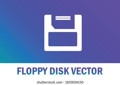 Vector of floppy disk icon isolated on gradient background. For designer.