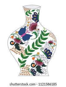 Vector Flora Design of Jug