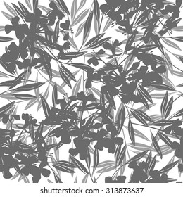 Vector floral abstract background with flowering branches. Seamless pattern.