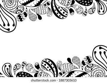 Vector floral abstract drops shapes background element